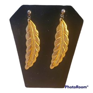 Lot of 4 Pairs of Vintage Gold-Tone Earrings, Pierced